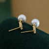 Beads from pearl, universal earrings jade, silver 925 sample, simple and elegant design