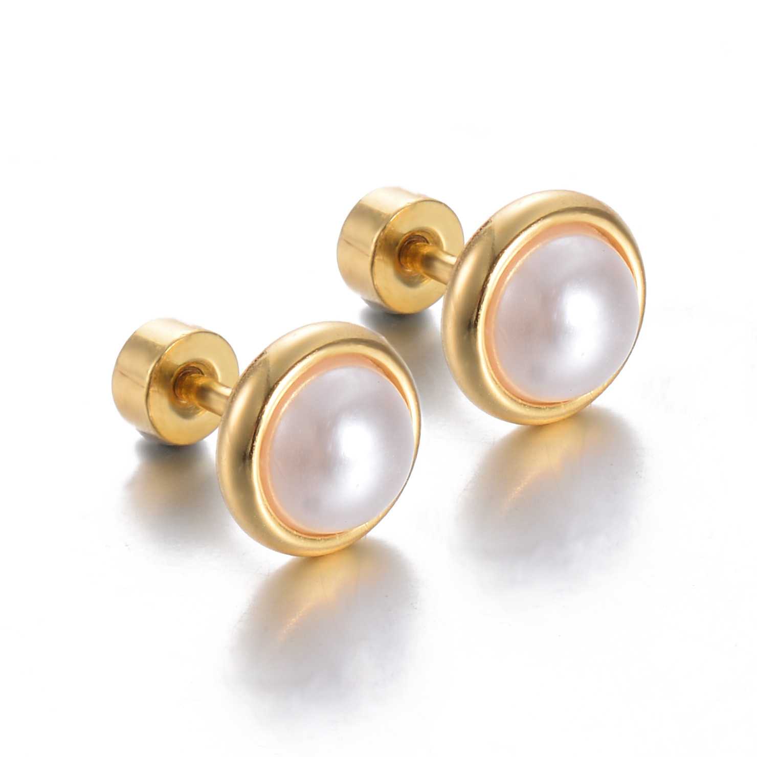 4g Weight PVD Coated Gold Plating Process 304 Stainless Steel Ear Needle Material 18K Real Gold Plated Plating Material Ear Studs Classification 1 Pair Quantity Holiday, Daily Occasion 304 Stainless Steel Material Geometric, Eye Pattern Women's Gender Simple Style Style Enamel Craft 1 Pair Simple Style Geometric Eye Enamel Stainless Steel Ear Studs 2