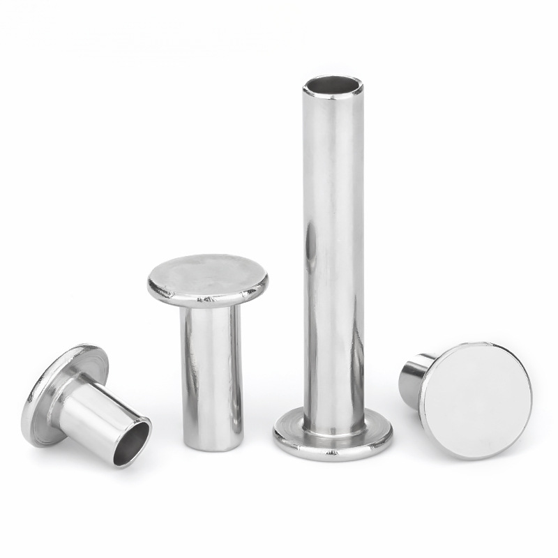 304不锈钢平头半空心铆钉GB875圆头扁平头半空芯中空柳钉M2M3M4M5