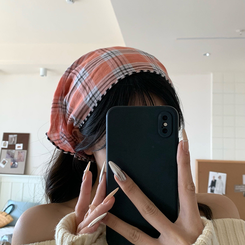 Turbante de verano pastoral viento doble cara toalla triangular suave permeable bufandas de cuello bufandas decorativas bufandas de seda al por mayor