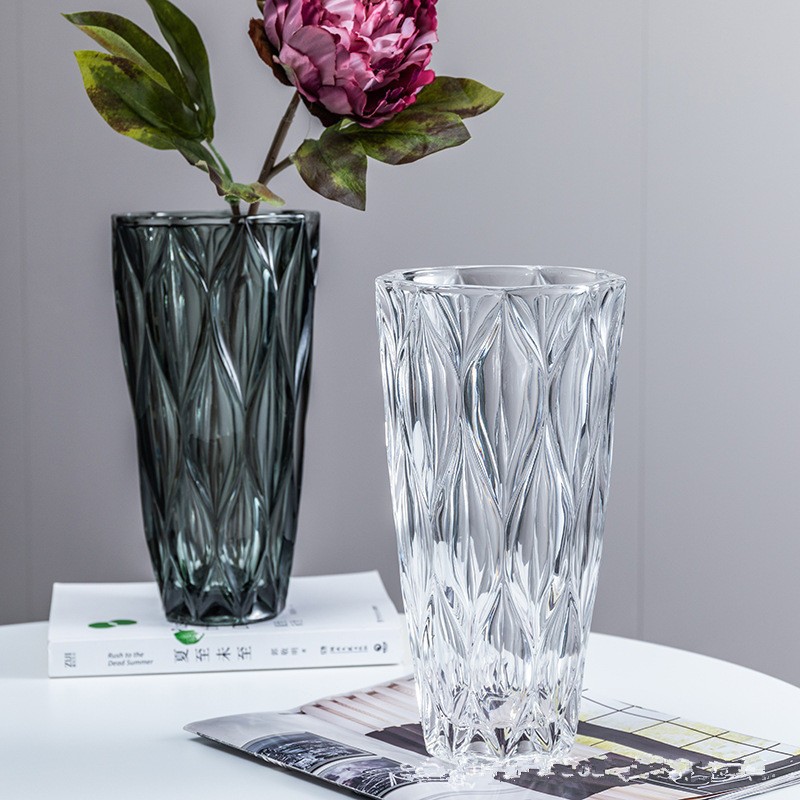 Luz de lujo creativo florero de vidrio de alto grado ins estilo sala de estar agua cultivo flor decoración fábrica al por mayor