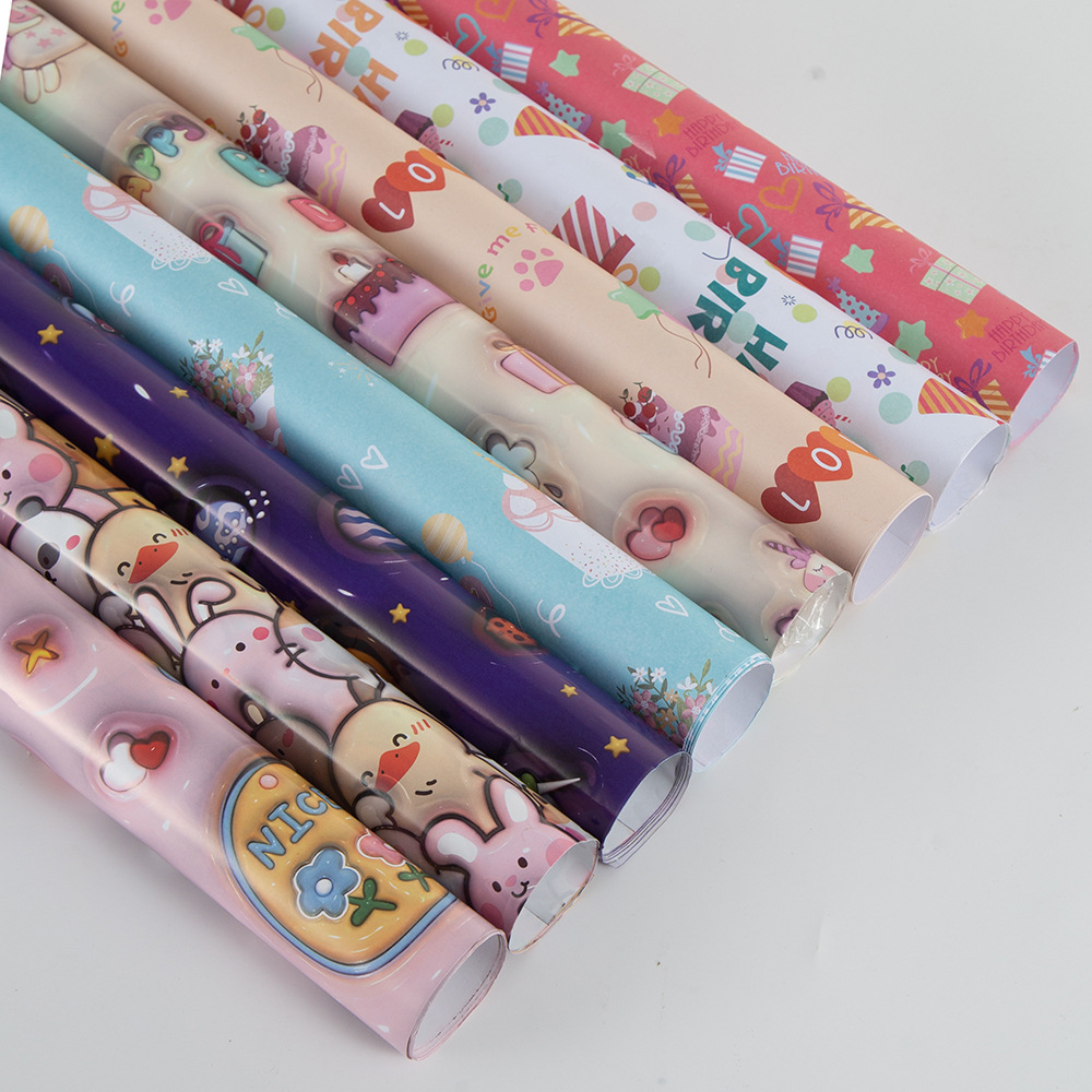 Original grande cumpleaños Día del niño Día del niño lindo regalo de dibujos animados regalo papel de embalaje grande caja de regalo papel decorativo