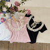 T-shirt, jacket, long-sleeve, summer clothing, backless, with short sleeve, for 3-8 years old