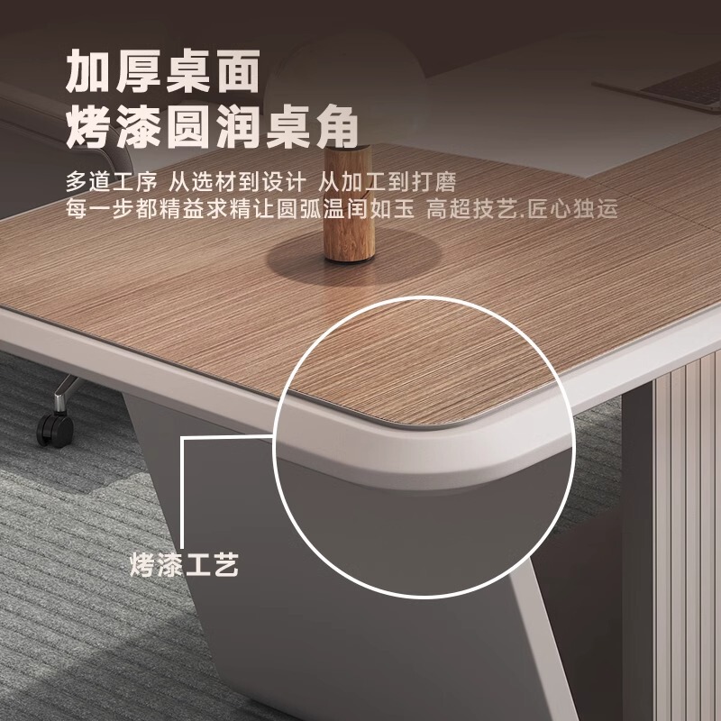 ハイエンドライト高級デスクボステーブルシンプルモダンペイントエグゼクティブデスク社長テーブルマネージャーテーブルと椅子の組み合わせシングル|undefined