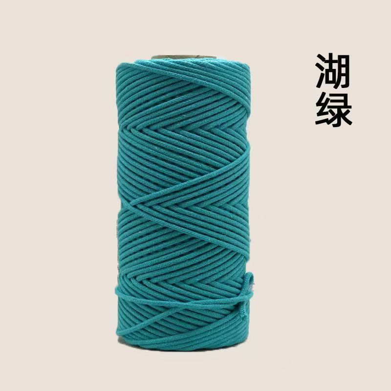 Cuerda de algodón con núcleo de color de 4mm, cuerda de nudo, pulsera de cuerda tejida a mano, cuerda de algodón, cuerda de tapiz, funda de botella creativa, cuerda decorativa