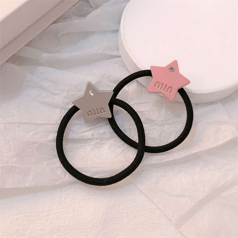 Cuerda para el cabello de estrella simple, cuerda para la cabeza de cola de caballo de alta elasticidad, banda de goma Mori, anillo para el cabello femenino, no daña el cabello, cuerda para el cabello, accesorios para el cabello