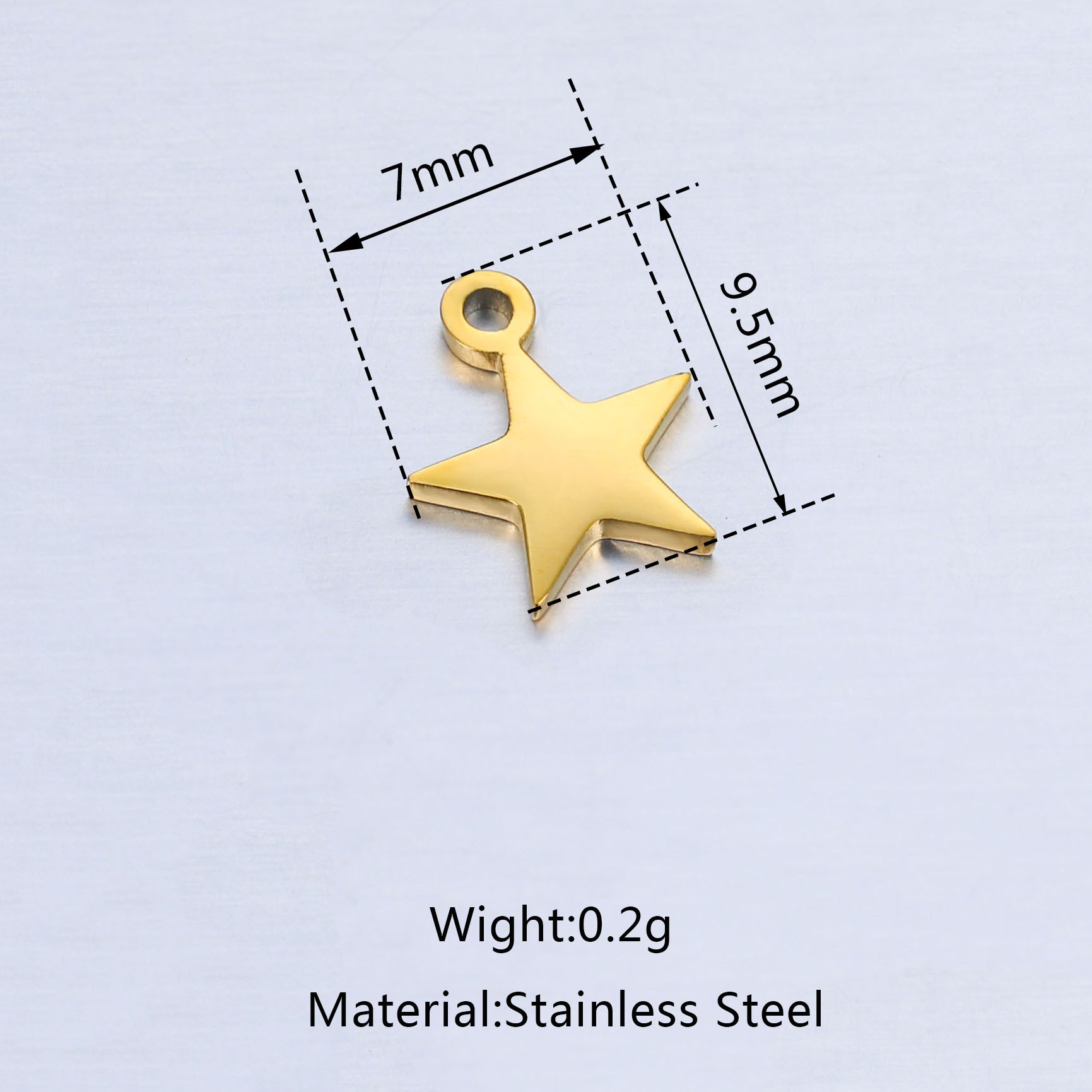 8g Weight Pendant Jewelry Making Type DIY Jewelry Accessories Classification 5 PCS/Package Quantity 304 Stainless Steel Material Star, Moon Pattern Plating Design Sweet Style 5 PCS/Package 304 Stainless Steel Star Moon Pendant 无