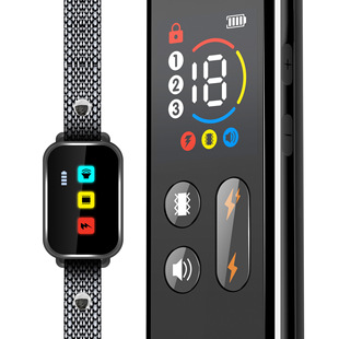 2024 new color screen cross-border remote control intelligent dog training device vibration electric shock collar electronic collar for dogs and pets