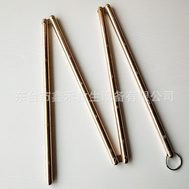 船用量具铜测深杆123米铜测深尺量水尺折叠测深杆370306 铜折尺
