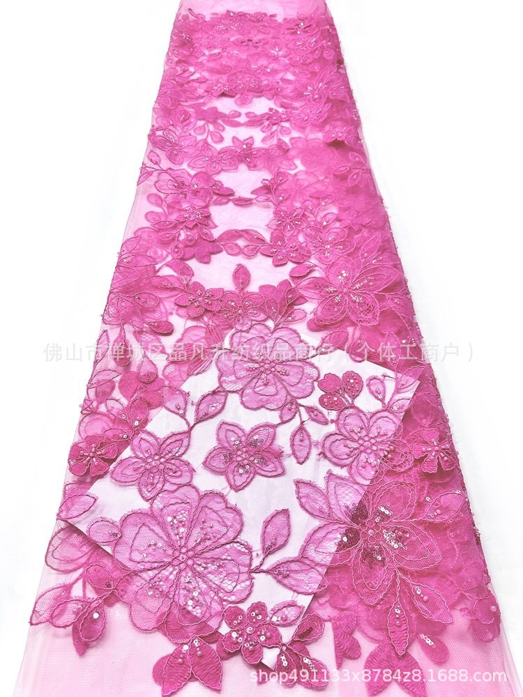 Francés ricos y famosos temperamento pequeño vestido de encaje flor ligero lujoso alto sentido vestido de noche vestido de tela