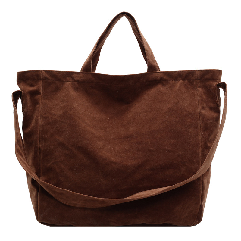 Retro Suede Matte Tote Bag For Women 2024 New Autumn/Winter Versatile Shoulder Underarm Bag Trendy Bucket Bag - Thumbnail 5