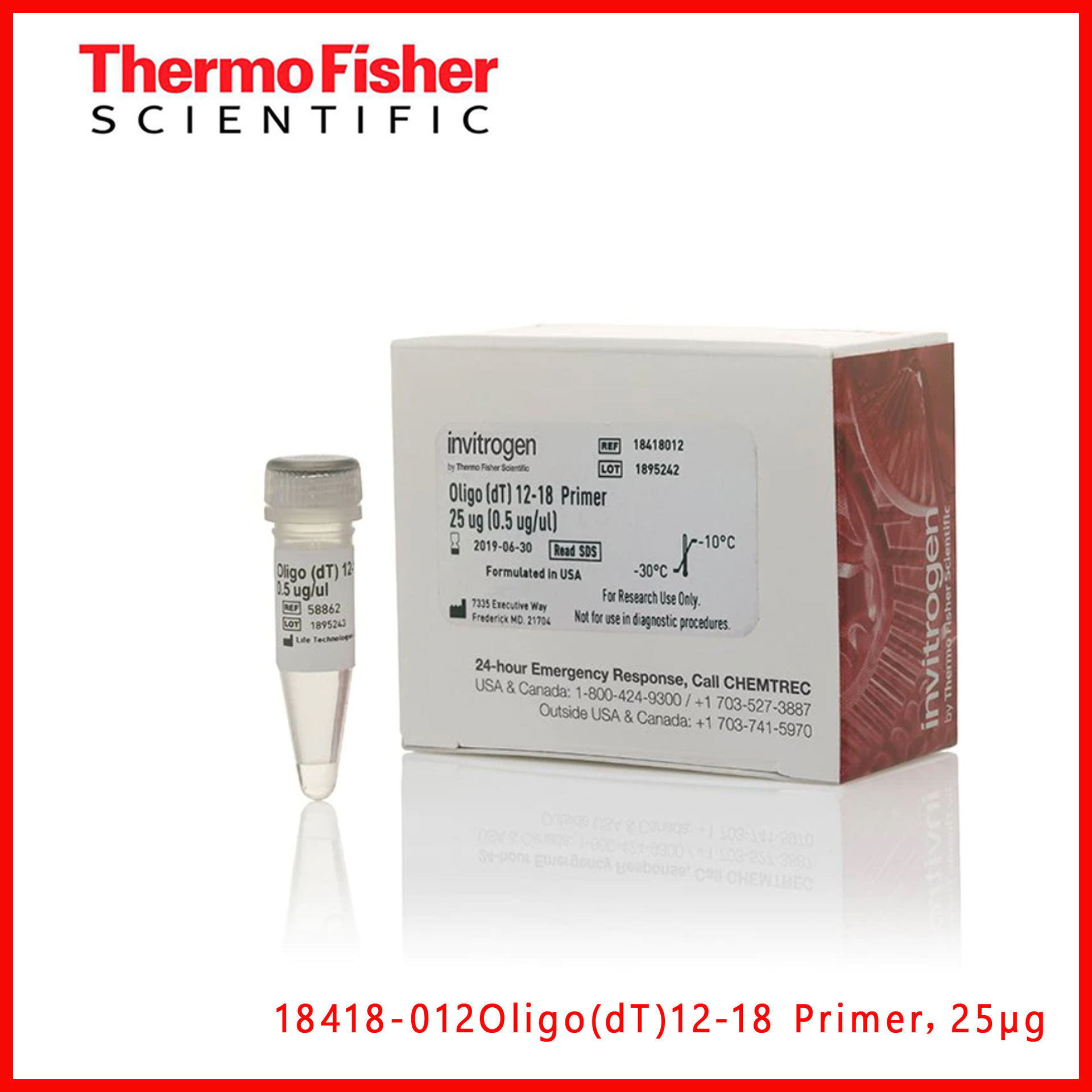 赛默飞Invitrogen?18418-012Oligo(dT)12-18 Primer，25?g