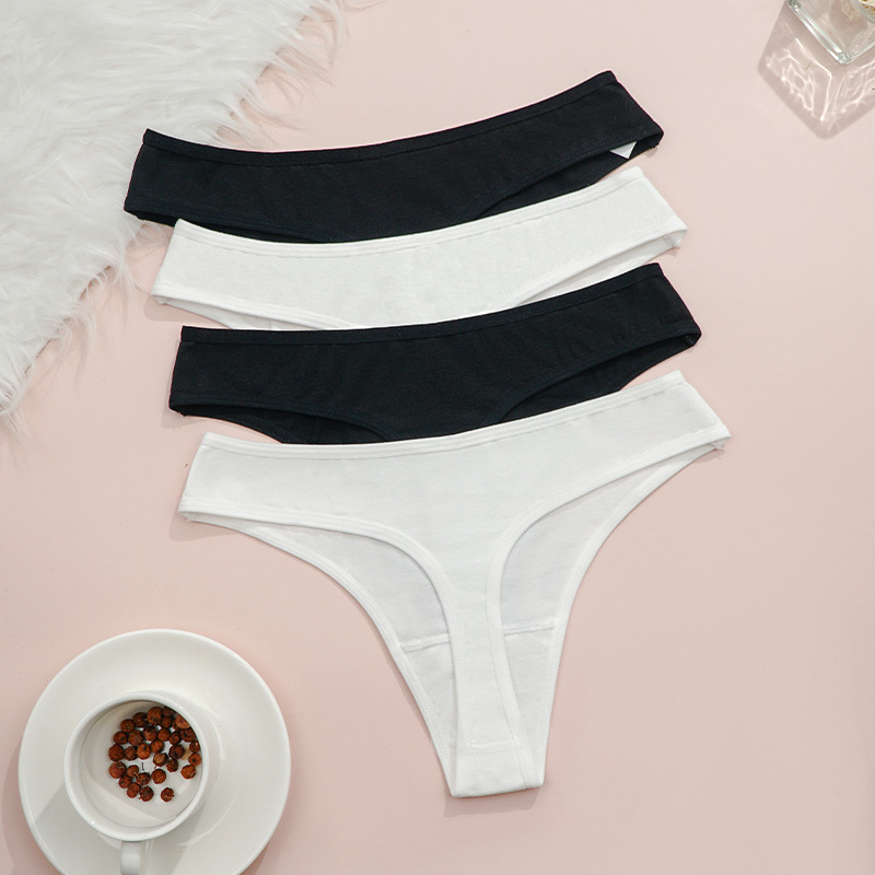 Europa y América peinados algodón thongs mujeres bikini sexy seducción sin marcas transpirable sexy algodón interior al por mayor comercio exterior