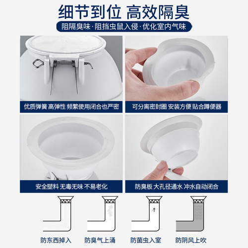 Squatting toilet anti-odor device toilet odor blocking device urinal plug squat toilet anti-odor artifact squatting toilet cover