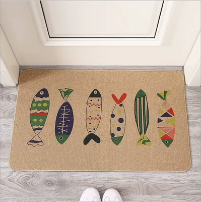wear-resistant bathroom mat, Avtomobil döşəmə paspasları - colorful-fish-4060cm-linen