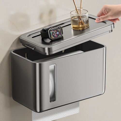 Blue Vine Bathroom Tissue Box Hole-Free Luxury Storage Shelf Waterproof Toilet Paper Holder Wall Toilet Storage