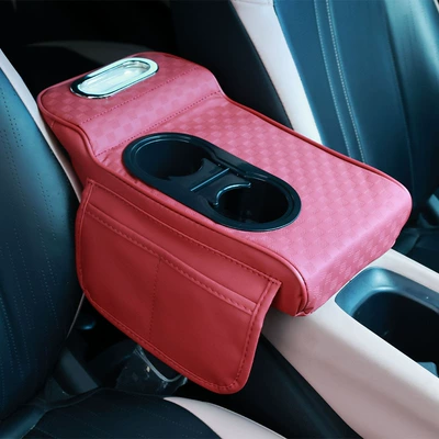 Armrest box pad | Pad Car Tissue Box - embossed-style-burgundy