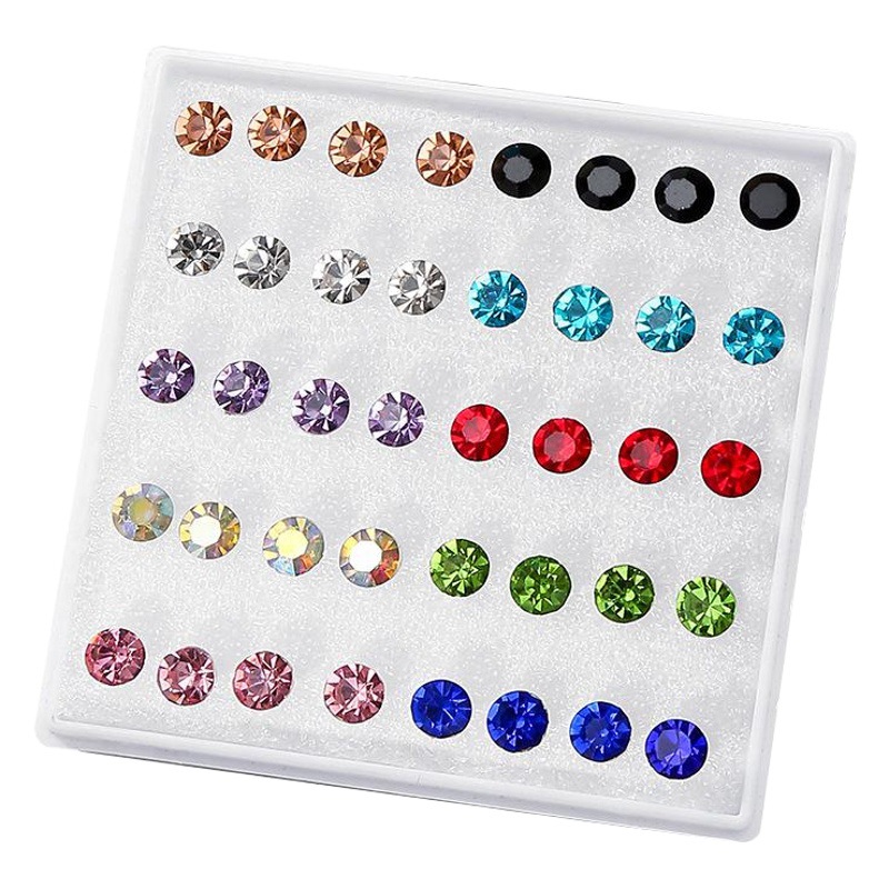 Pendientes de resina, pendientes de plástico, juego de joyería para oreja de mujer, aretes de hueso de la oreja, aretes pequeños en caja, aretes de hueso de la oreja PDD al por mayor