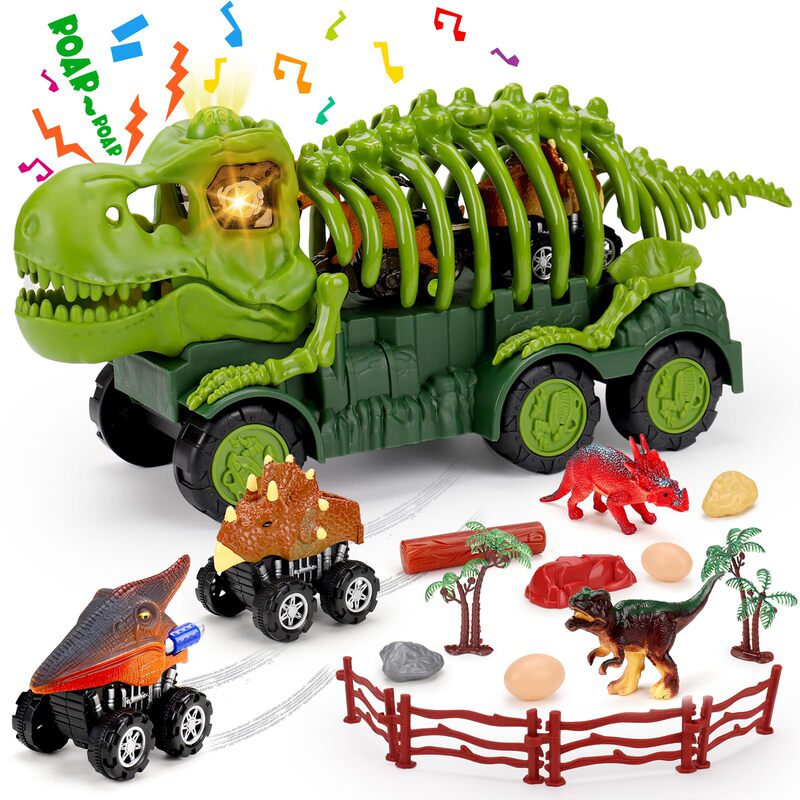 [Source factory] upgraded version of light music skeleton engineering vehicle sound and light transport Tyrannosaurus taxi truck
