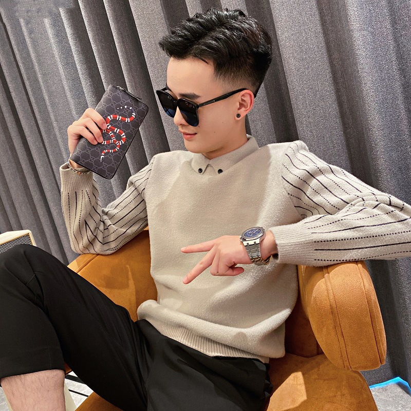 Lapel Polo sweater men's spring and autumn 2022 new fashion brand long-sleeved sweater thin undershirt Lapel Polo sweater men's spring and autumn 2022 new fashion brand long-sleeved sweater thin undershirt