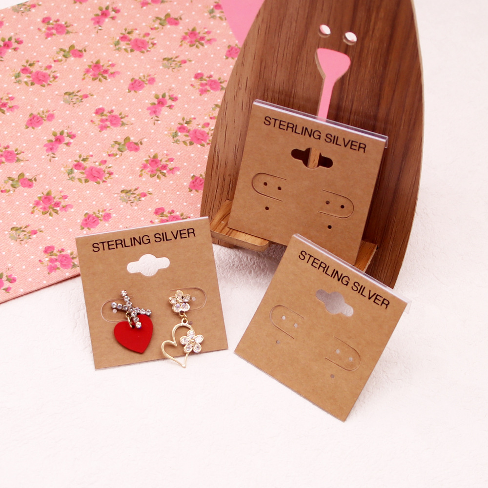 现货批发耳环卡背面可挂包装卡片耳饰展示卡PVC贴纸耳夹耳钉卡板