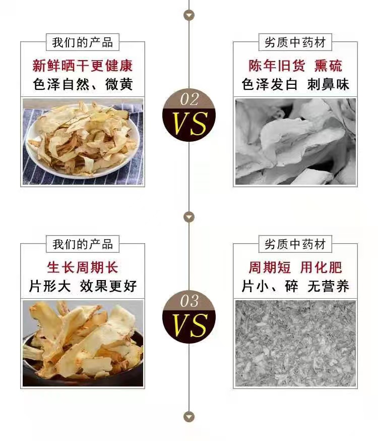 Hunan Yu Zhu Slices (Polygonatum odoratum) — 500g Dried Food Herb for Tea & Soup, Sulfur-Free preparation