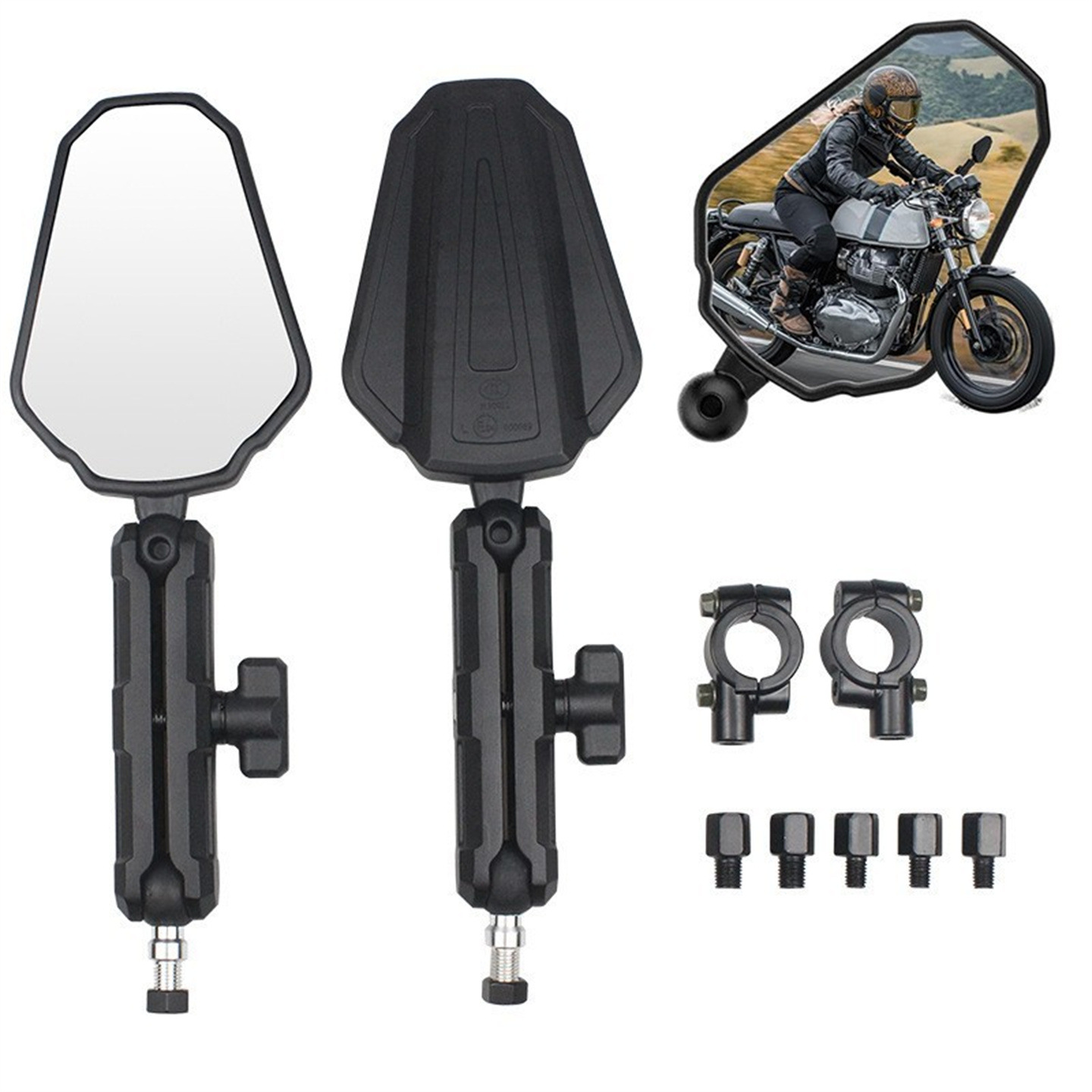 Motorcycle Rearview Mirror Suitable for Saike Long Rx Universal Dl250 Off-Road Adv Motorcycle Folding Modified Reflector