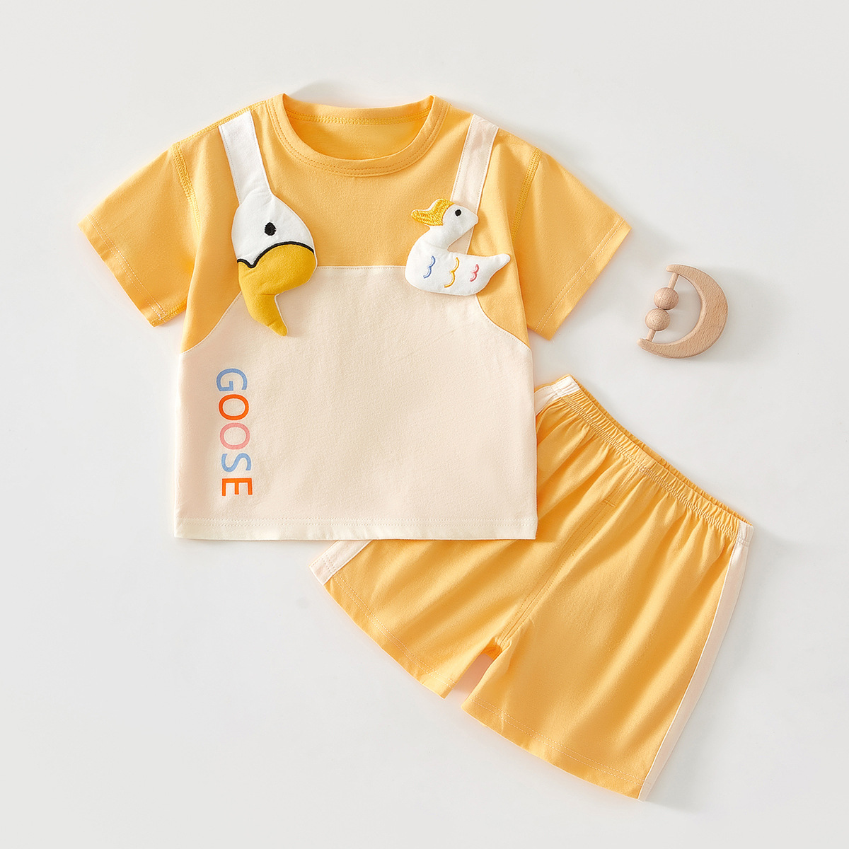 Baby Short-Sleeved Jumpsuit Summer Pure Cotton Thin Internet Celebrity Newborn Baby Cartoon Outing Clothes Crawling Clothes Summer Clothes