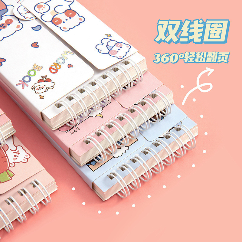 Dibujos animados Inglés acumulación de vocabulario portátil ins estilo curva de memoria puede bloquear el cuaderno