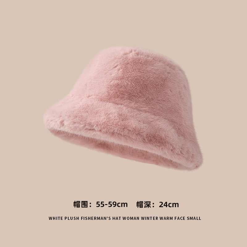 外贸爆款仿貂毛毛绒帽子秋冬保暖加厚高品质渔夫帽盆帽显脸小帽子|undefined