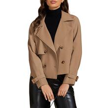 C 28557 Double-breasted short trench coat ˫�ſ۶̿����ŷ��