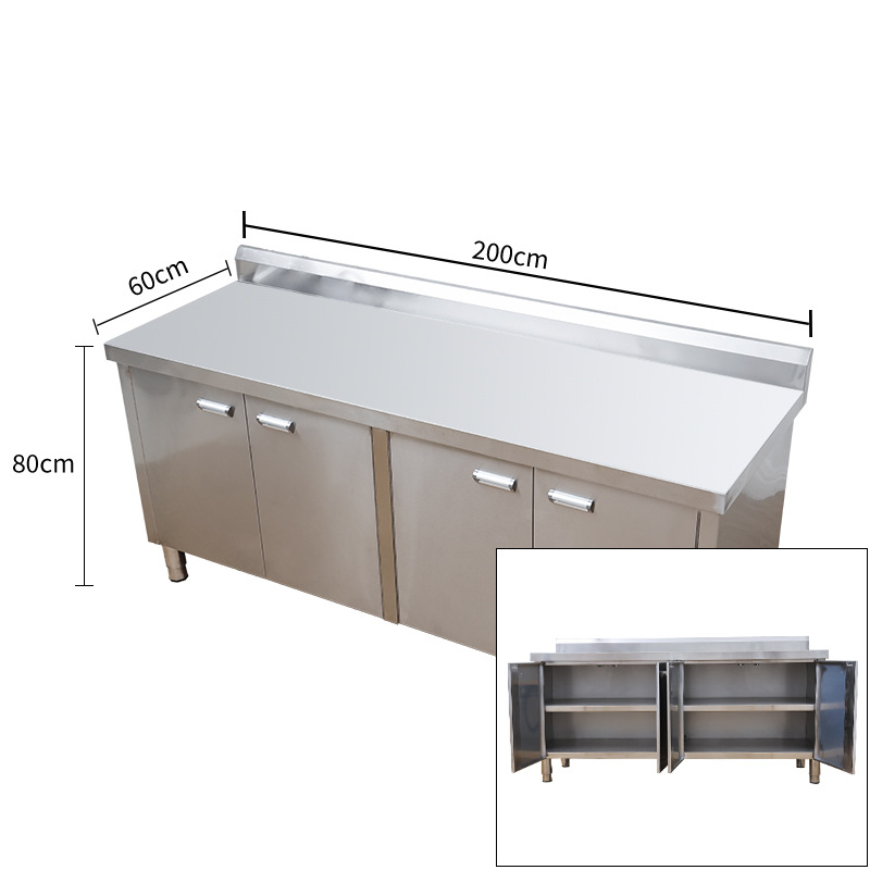 Commercial 304 cocina lavabo de acero inoxidable gabinete lavabo de verduras cubierta gabinete de gabinete doméstico comercial
