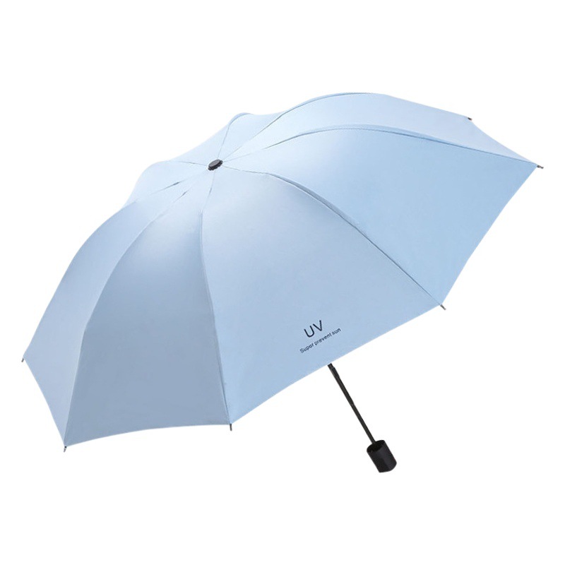 Paraguas de protección solar UV automático paraguas plegable de pegamento negro paraguas de sol paraguas de publicidad de protección UV al por mayor logotipo imprimible