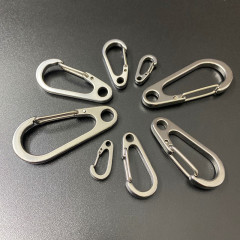 304不鏽鋼彈簧掛扣快掛承重扣鑰匙扣掛件戶外掛鈎背包扣腰掛扣