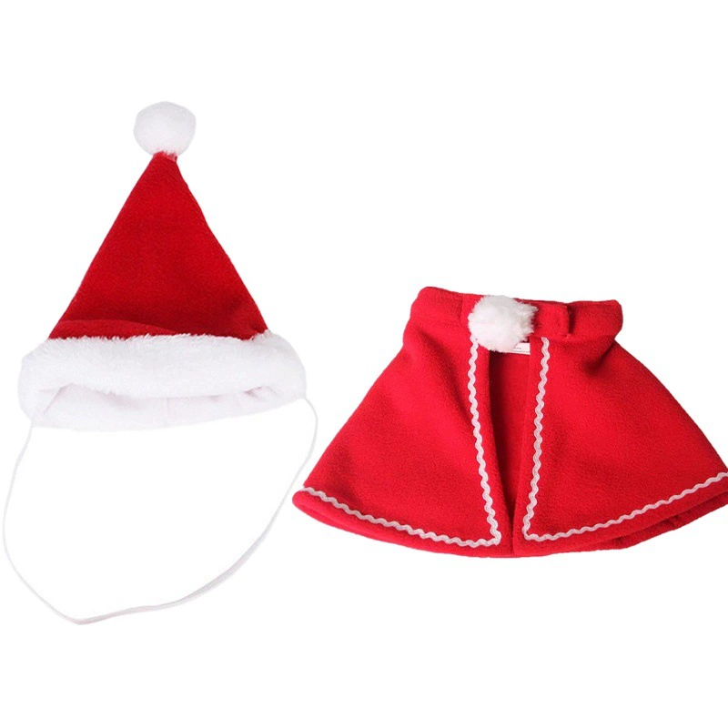 Amazon Домашние животные Рождественский плащ Шляпа Праздничный набор Кошки и собаки превращаются в рождественские наряды для домашних животных