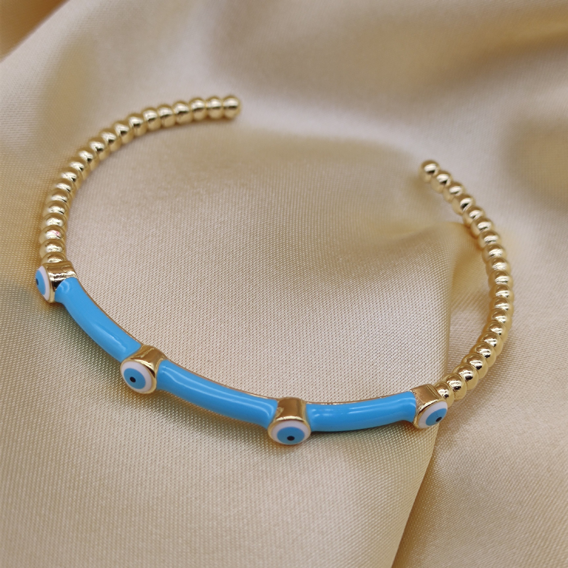 Retro Devilu0027S Eye Copper Enamel Bangle 1 Piece