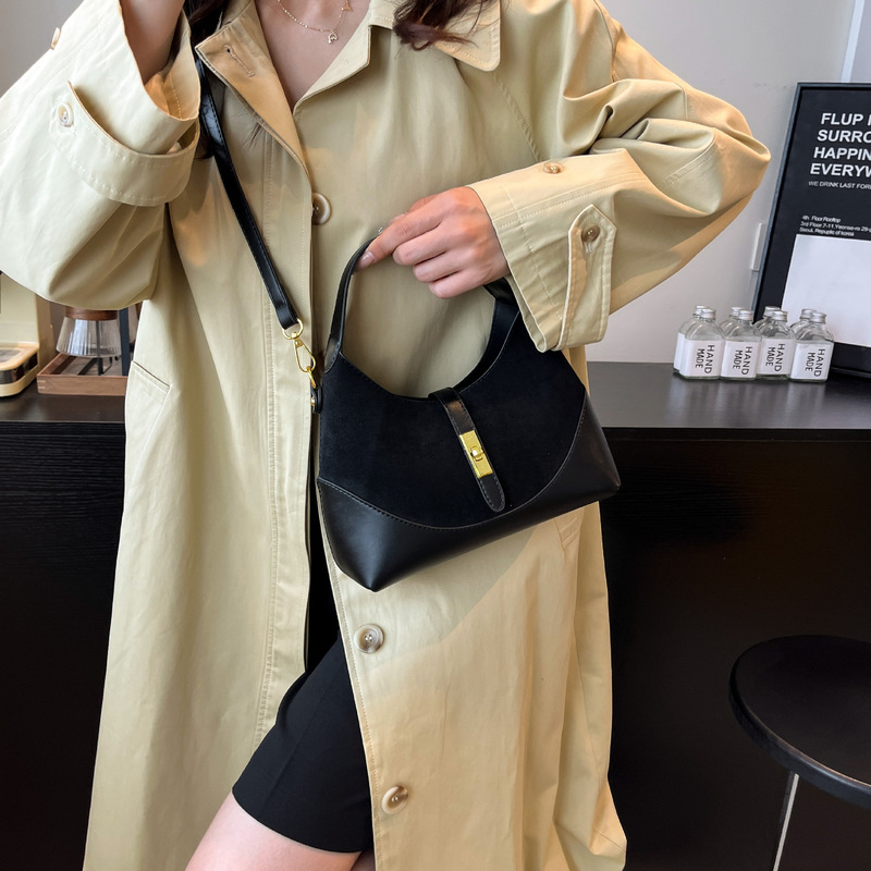 高级感撞色小众设计包包女2025新款水饺包百搭通勤手提时尚饺子包|undefined