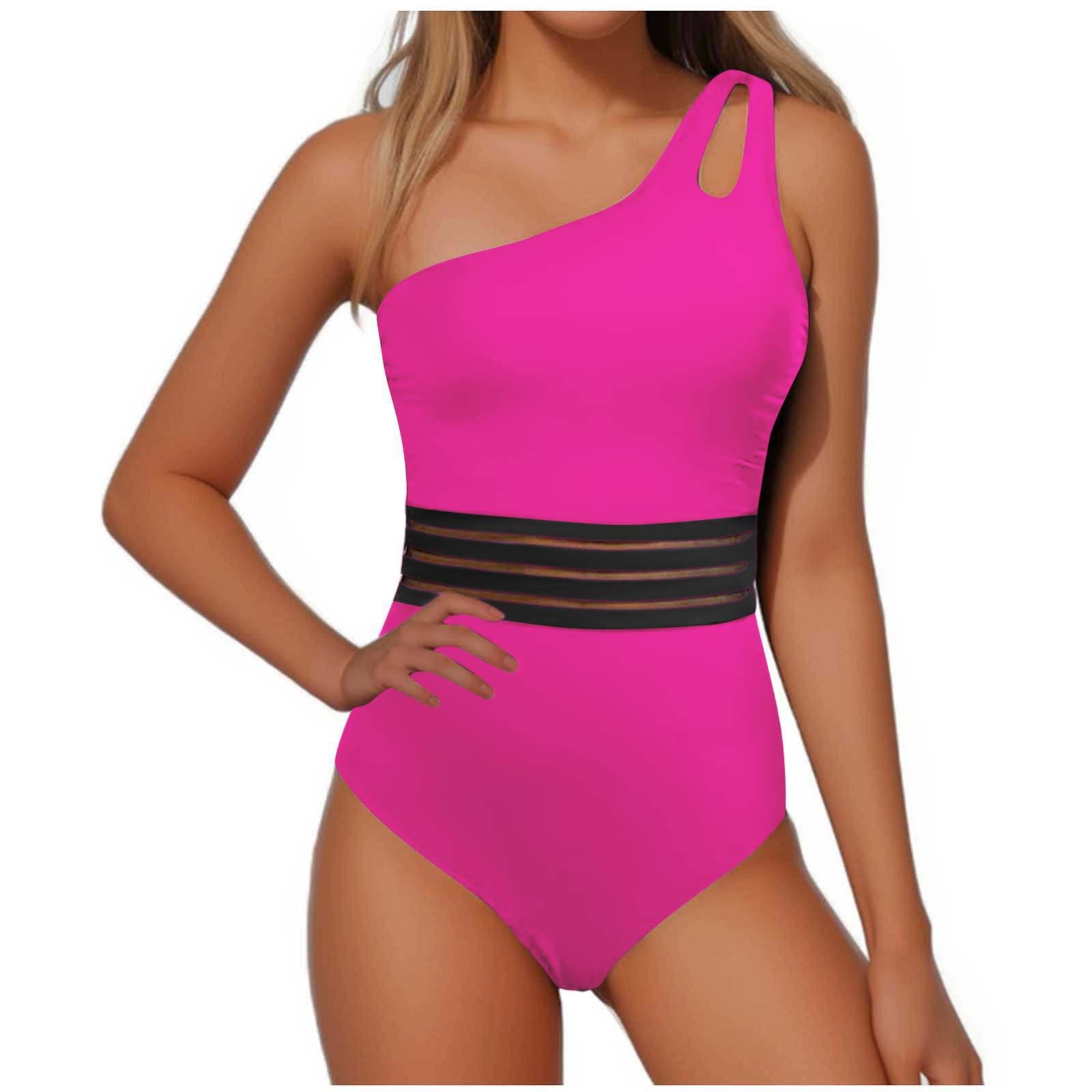 2023 AliExpress Amazon Bikini europeo y americano nuevo estilo con bordes voladores, cintura alta, cubriendo el vientre, adelgazamiento, traje de baño de una pieza, mujer image 18