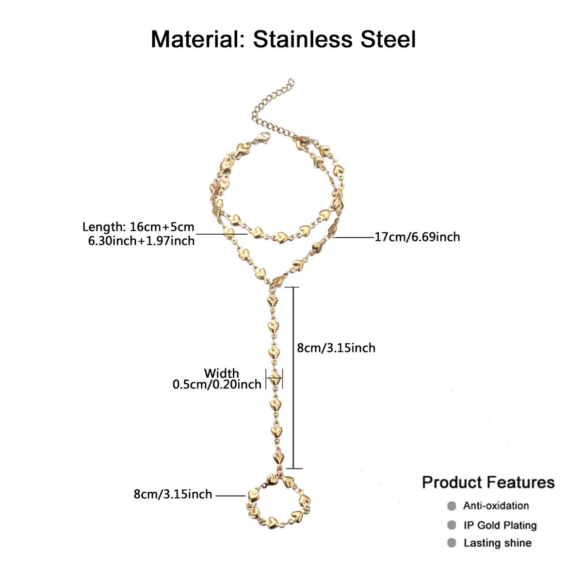 Light Luxury Refined Personalized Stainless Steel Love Necklace Double Layer