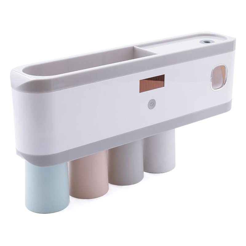 Inteligente cepillo de dientes esterilizador UV eléctrico montado en la pared baño ponche-libre taza del diente caja de almacenamiento estante de pasta de dientes