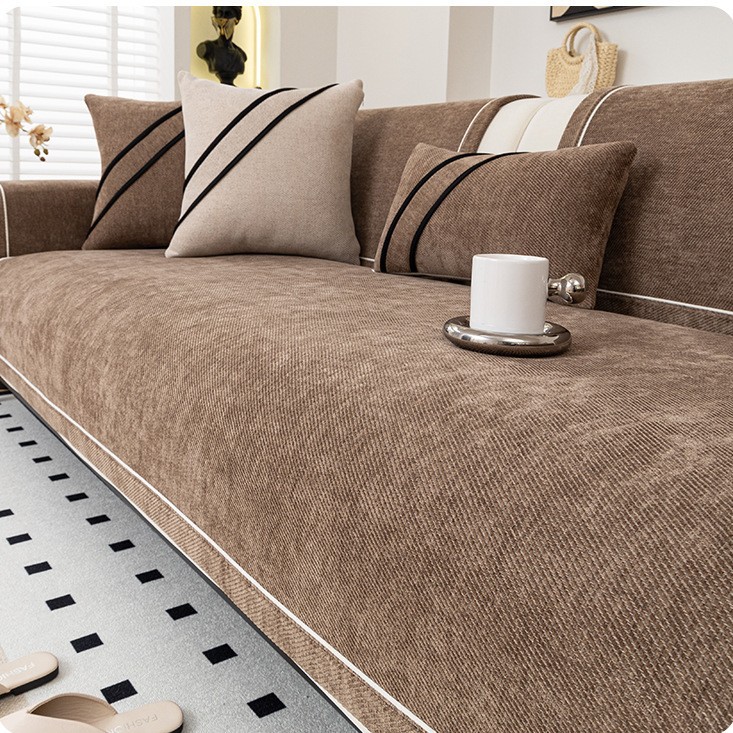 2025 nuevo cojín de sofá de lujo ligero de alta calidad, cojín antideslizante de Schneider, cuatro estaciones de sofá recto universal