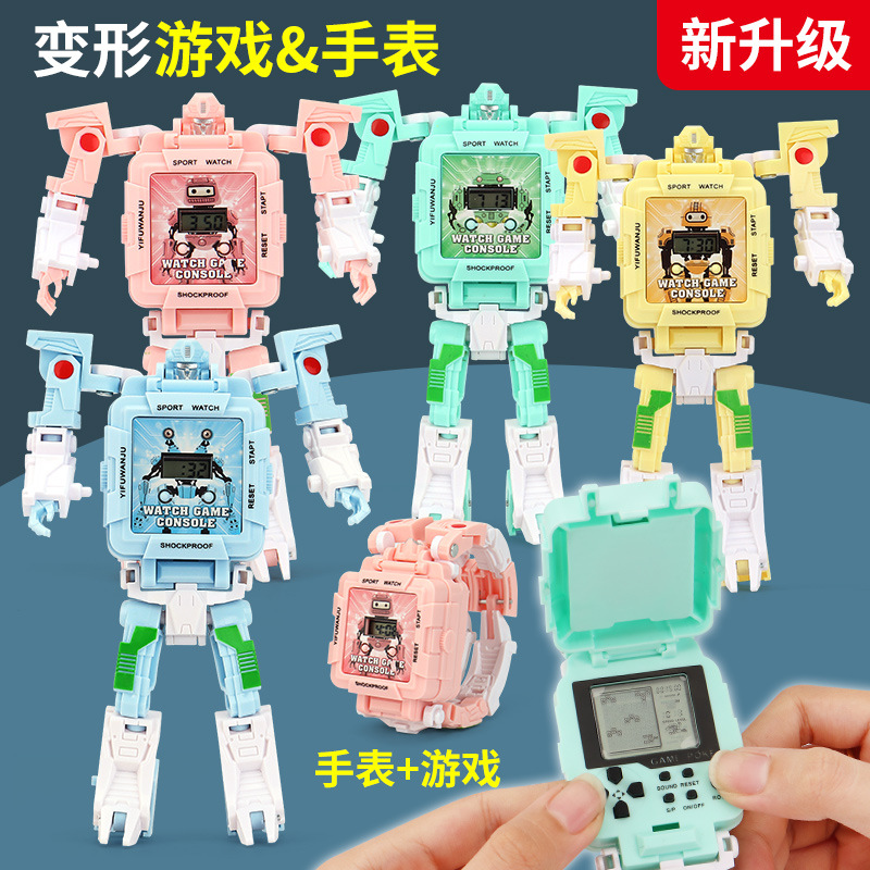 新品可变形游戏手表 可佩戴变形机器人手表 幼儿园男女孩生日礼物