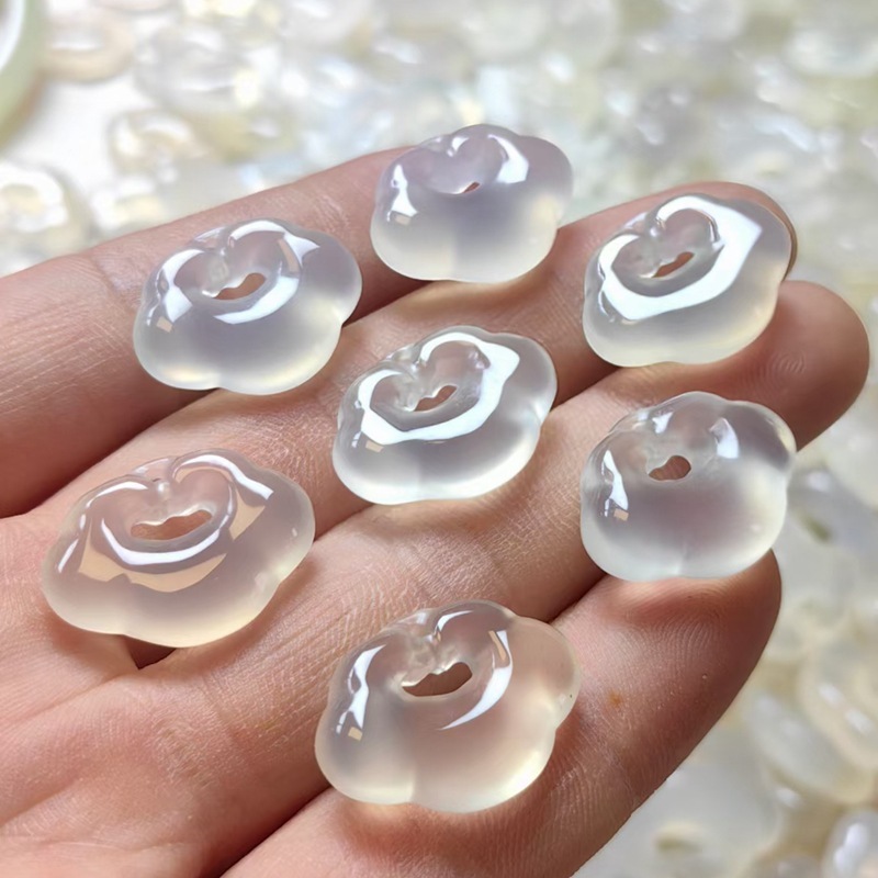 Jewelry Chalcedony Pendant Litchi Frozen High Ice Xiangyun Ruyi Yu Pei Ice Fluorescent Agate Hollow Ruyi Lock Jewelry Chalcedony Pendant Litchi Frozen High Ice Xiangyun Ruyi Yu Pei Ice Fluorescent Agate Hollow Ruyi Lock