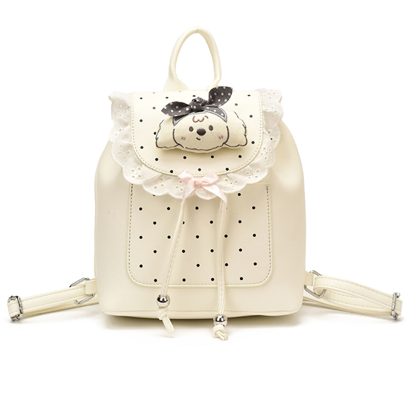 Mochila casual mochila de verano dibujos animados 2026 encaje versátil mochila escolar de mujer de viaje nuevo lindo punto de onda popular