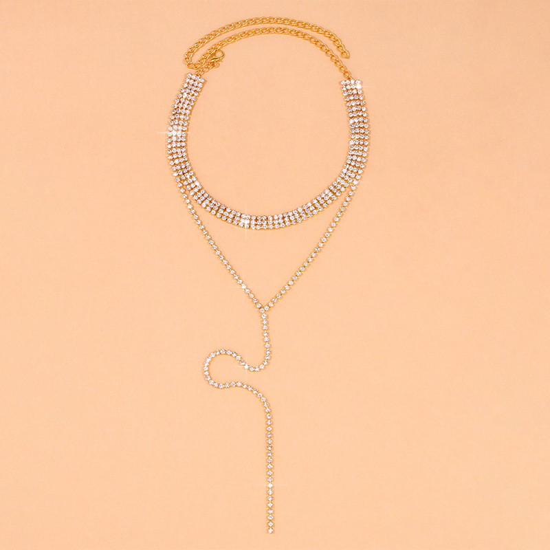 Vacation Style Vacation Geometric Alloy Rhinestone Plating Inlay Rhinestones Women's Long Necklace