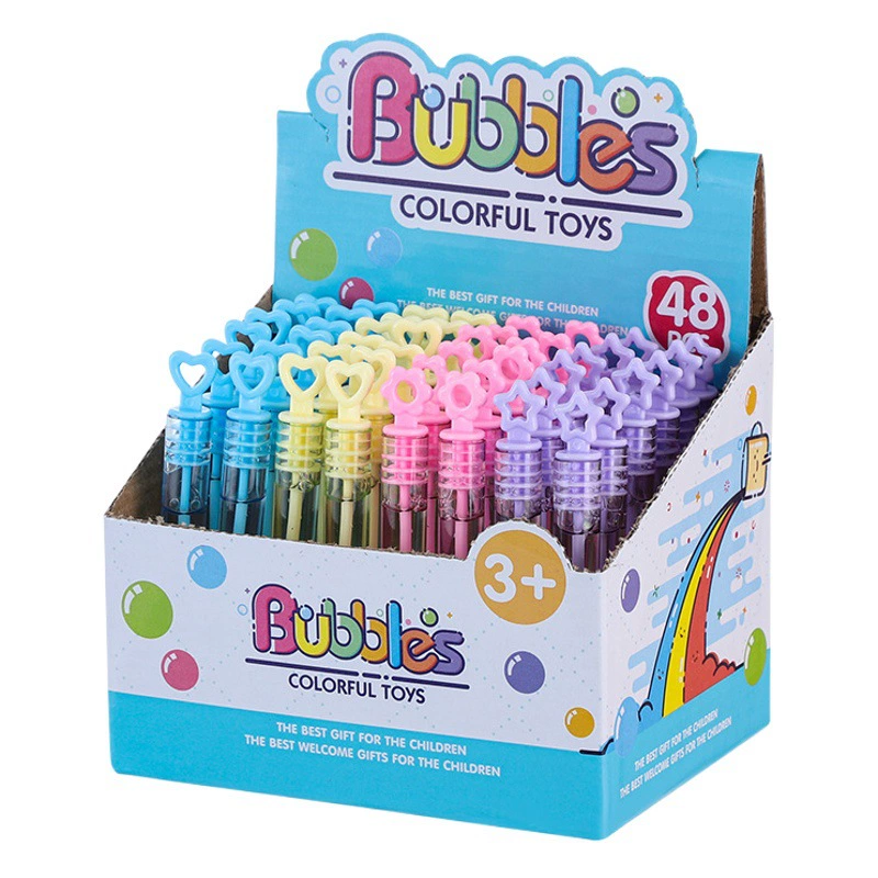 Мини любовь пятиконечная звезда пузырьковая палочка, дующая пузырьковая вода, красочные разнообразные детские игрушки, портативные с пузырьковой палочкой