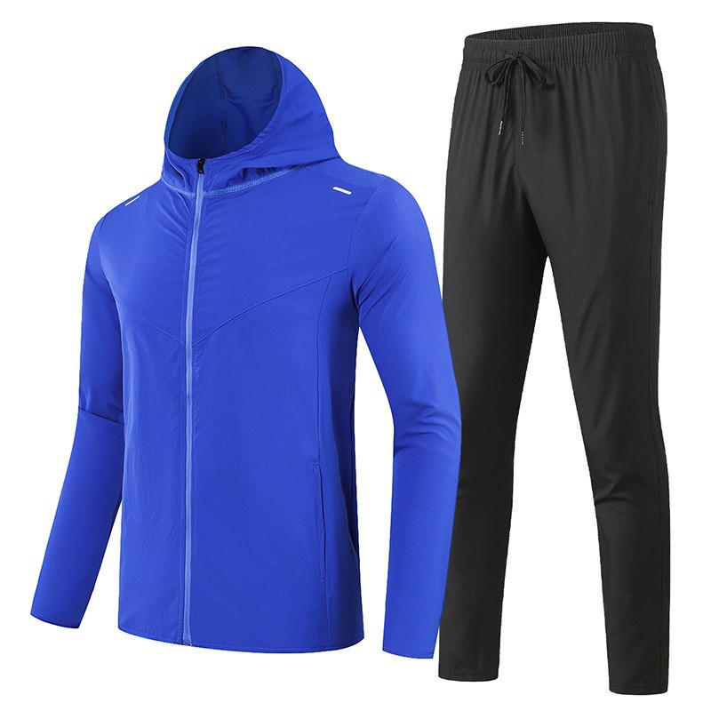 Traje deportivo de carrera de verano Chaqueta de secado rápido para hombres Nuevo entrenamiento de carrera matutina Montar ropa de protección solar Montañismo ropa transpirable