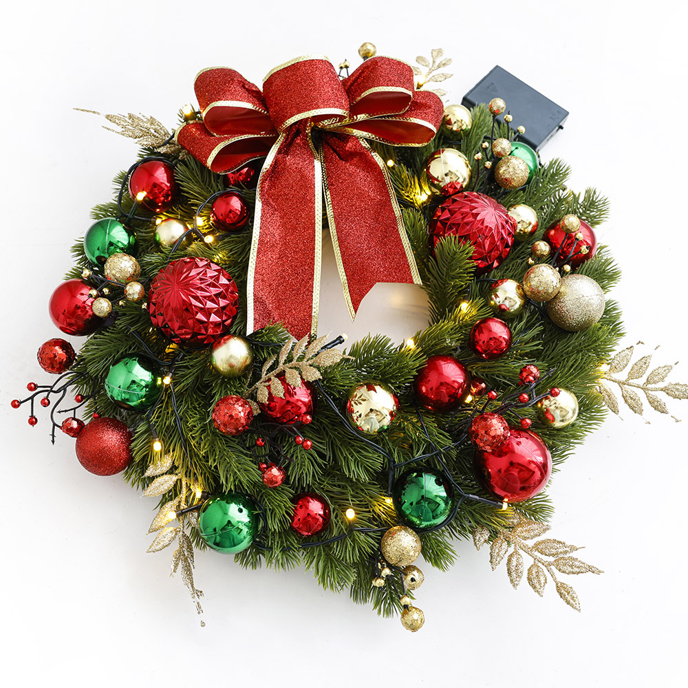 Amazon pop navideño decoración de puerta colgante 50CM / 60CM guirlanda navideña decoración de ventana al por mayor