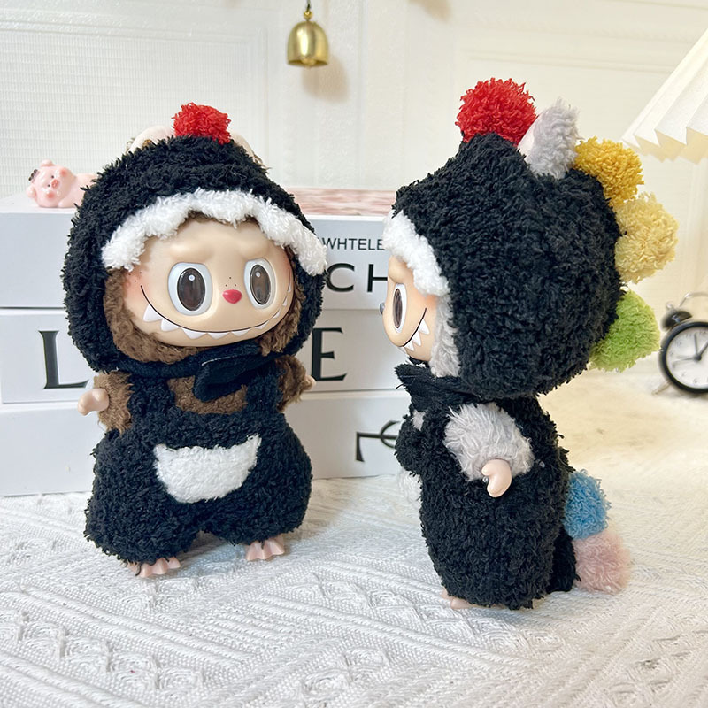 ソースメーカーのみの服】17cmペンダント ラブブ服 ブラインドボックス ラブブ人形 人形服 クールブラック カラフル|undefined