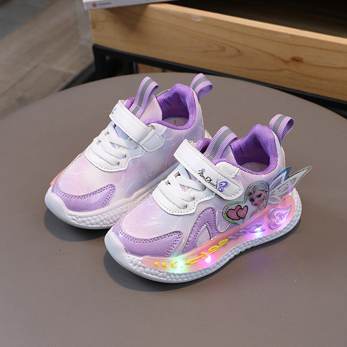 New Children's Sports Shoes with LED Lighting for Girls, Exports, Flash Shoes for Students, Casual Shoes for Middle and Small Children, Baby Shoes with Lights